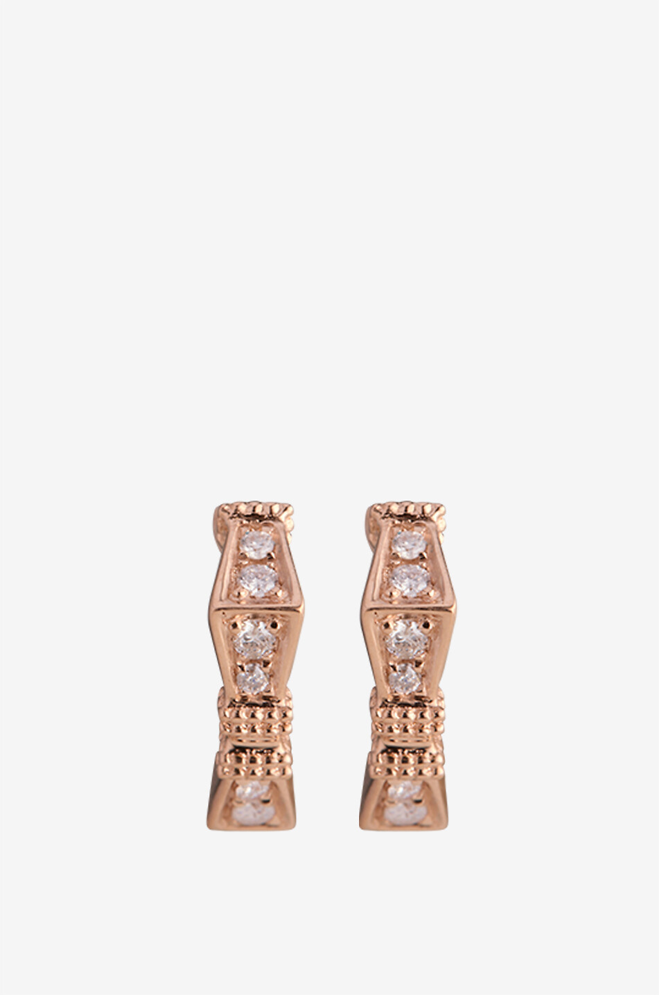 RITA CHRISTENSEN Mini-Roségold-Creolen mit Diamanten Signature Damen ROSA 2
