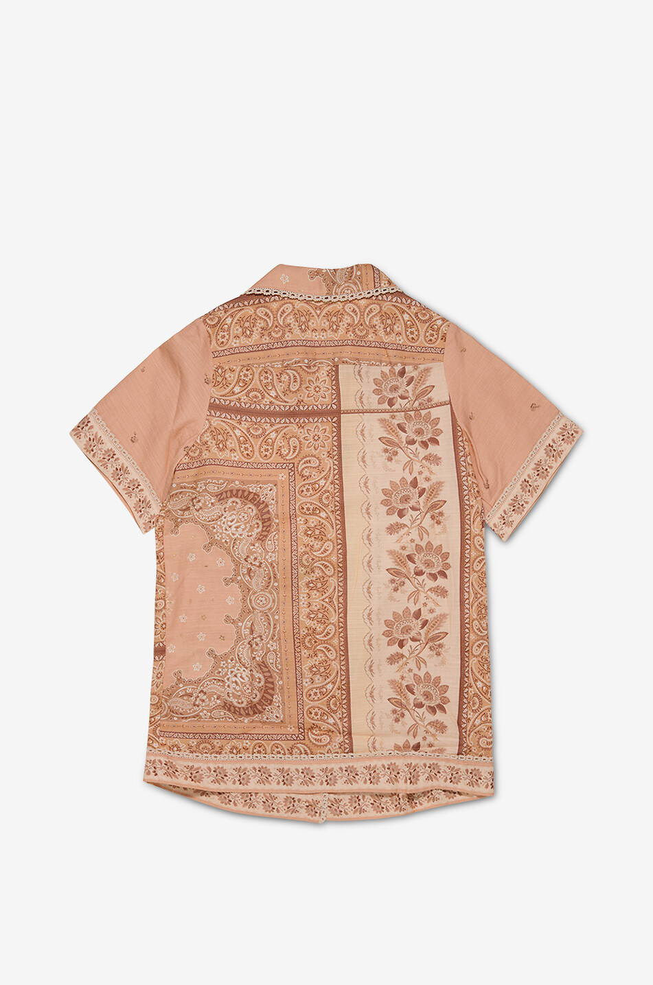 ZIMMERMANN Lucky Peach Bandana girls' straight-fit cotton shirt dress  LIGHT ORANGE 2