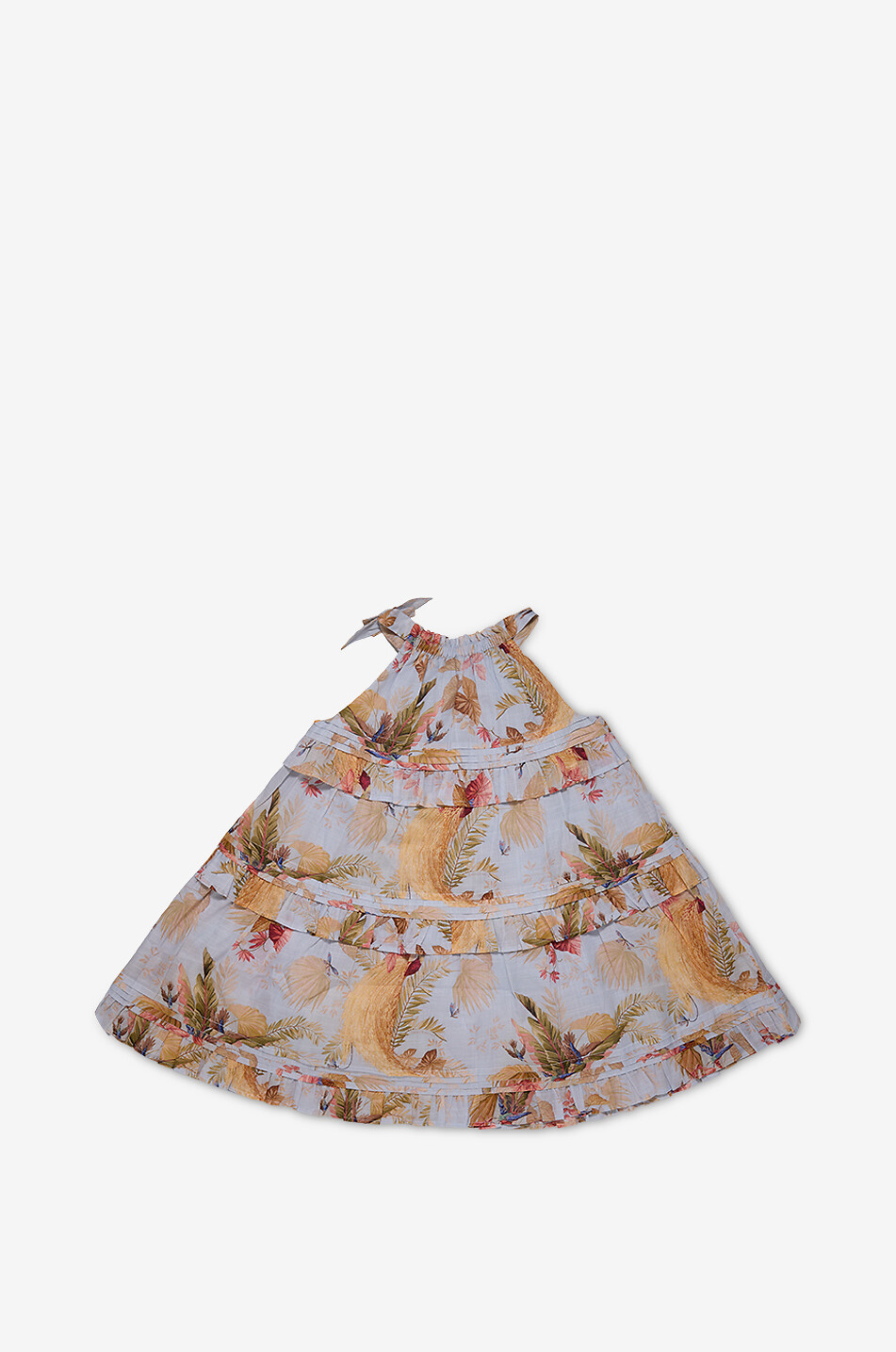 Rhiannon Swing Aqua Palm Floral girls' A-line cotton dress