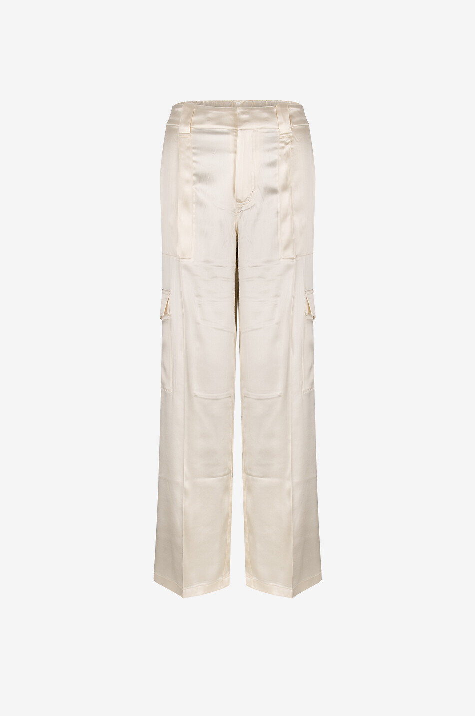 PHOEBE PHILO Liquid Cargo silk satin wide-leg trousers Women EGGSHELL 1