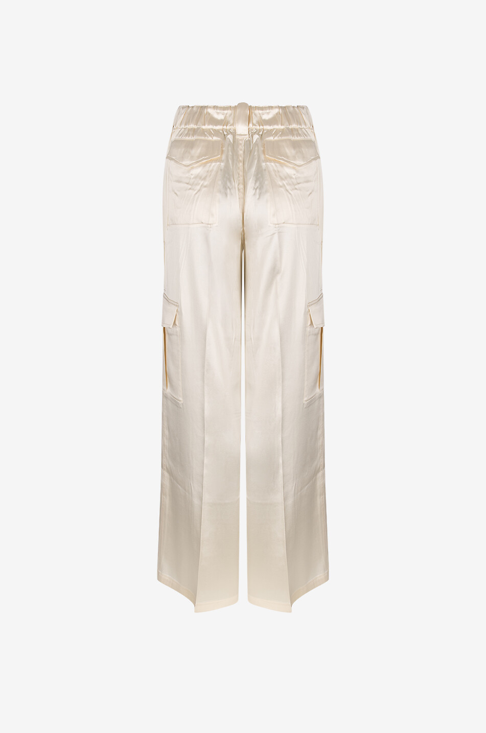 PHOEBE PHILO Liquid Cargo silk satin wide-leg trousers Women EGGSHELL 2