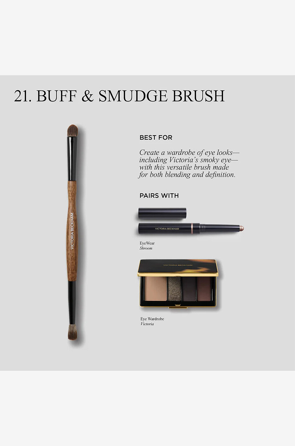 VICTORIA BECKHAM BEAUTY Augenmakeup-Pinsel 21. Buff & Smudge Unisex Farblos 4