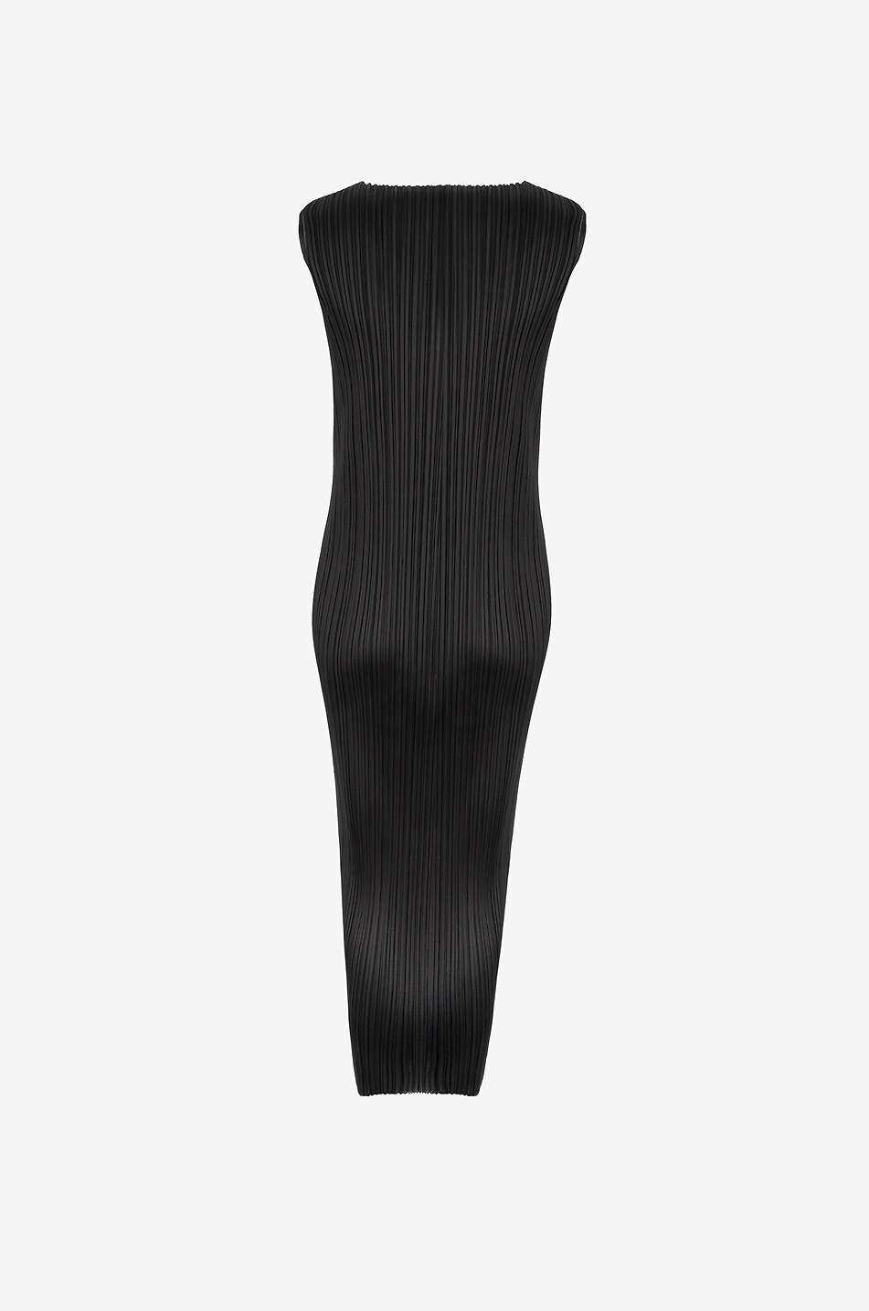 PLEATS PLEASE Robe fourreau sans manches en crêpe plissé Femme NOIR 2