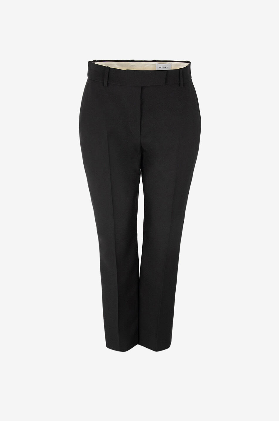ALEXANDER McQUEEN Kickback cropped wool gabardine trousers Women BLACK 1