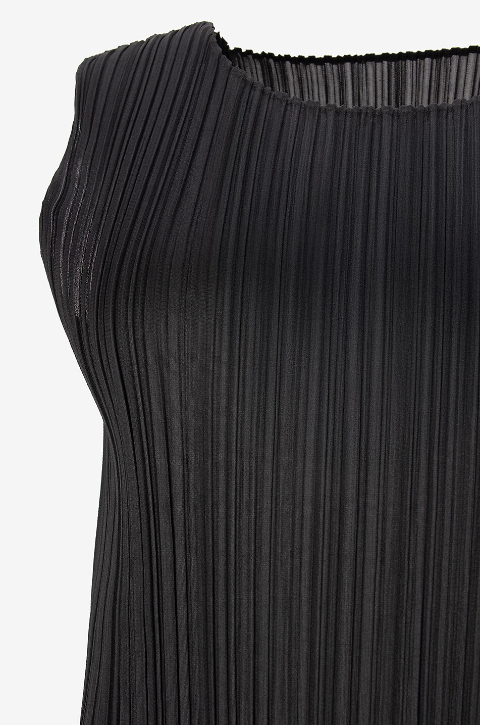 PLEATS PLEASE Robe fourreau sans manches en crêpe plissé Femme NOIR 3
