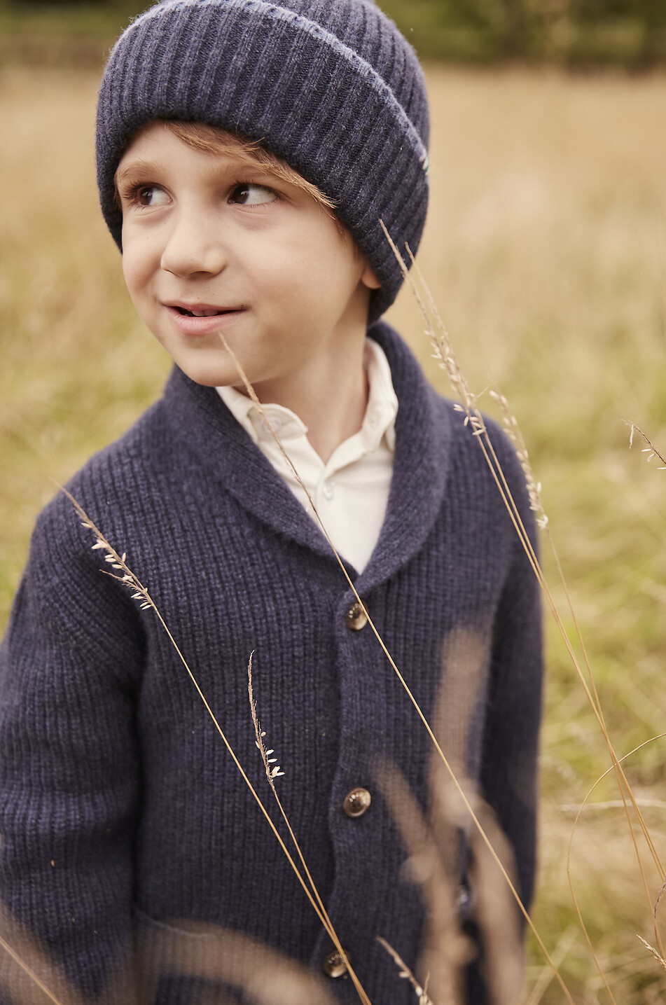 J&JOSH Merino wool and cashmere boys' rib knit beanie Boy DARK BLUE 3