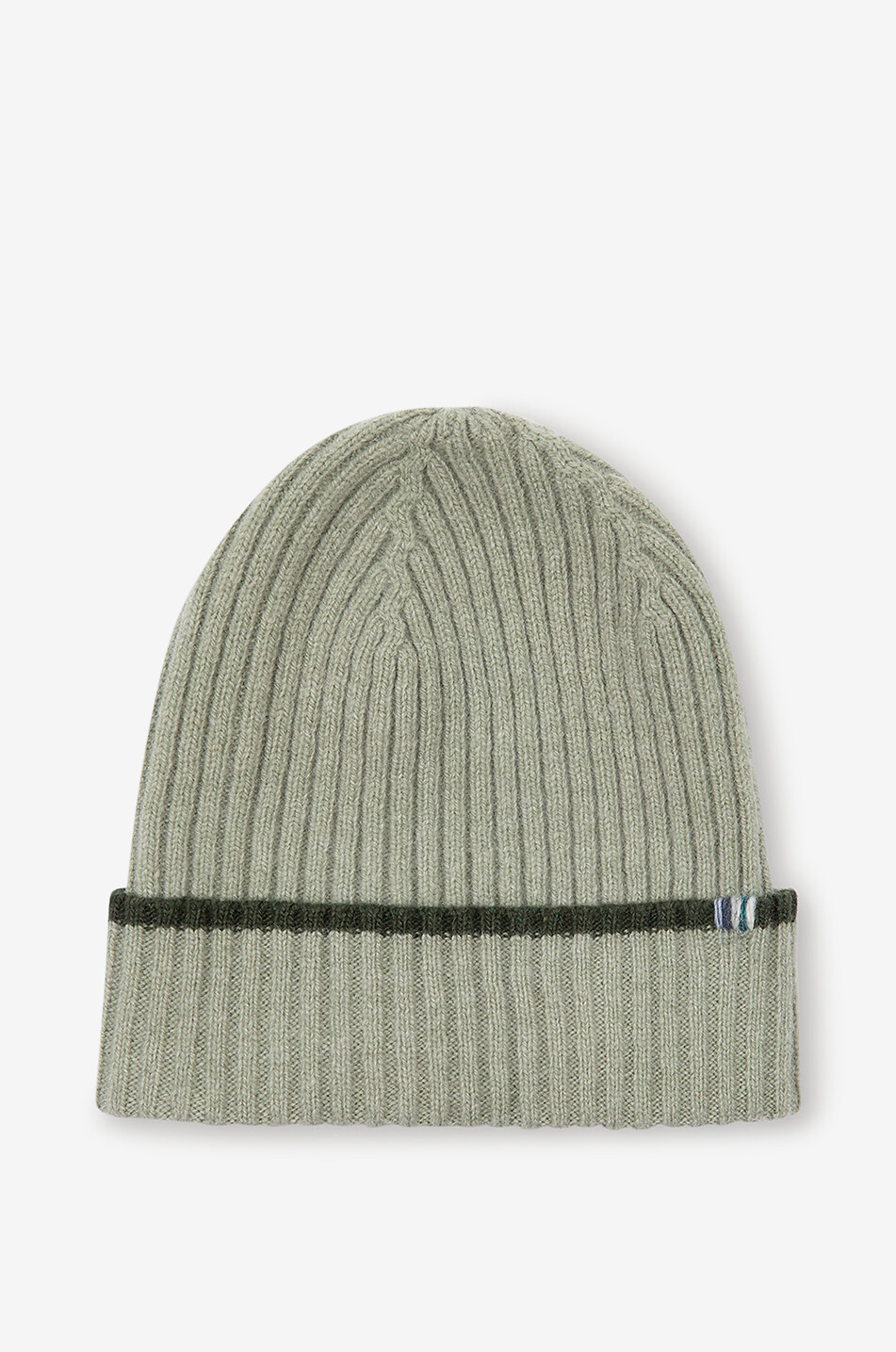 J&JOSH Merino wool and cashmere boys' rib knit beanie Boy GREEN 1