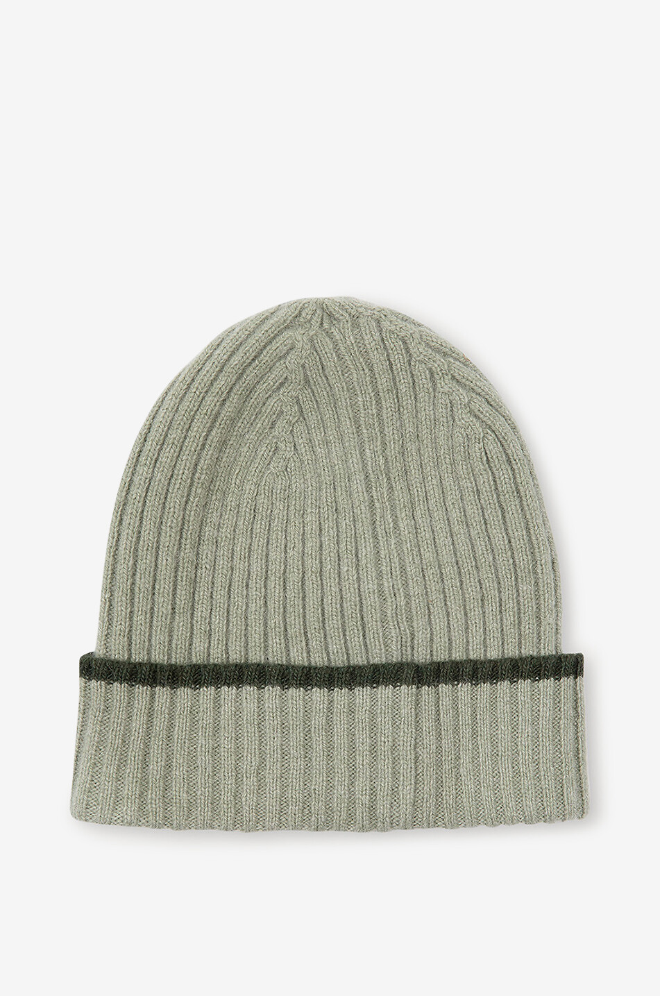 J&JOSH Merino wool and cashmere boys' rib knit beanie Boy GREEN 2