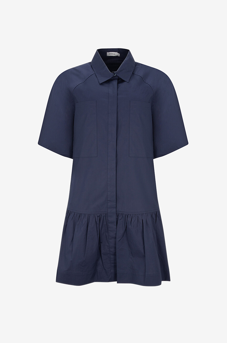 SIMKHAI Crissy poplin straight mini shirt dress Women DARK BLUE 1