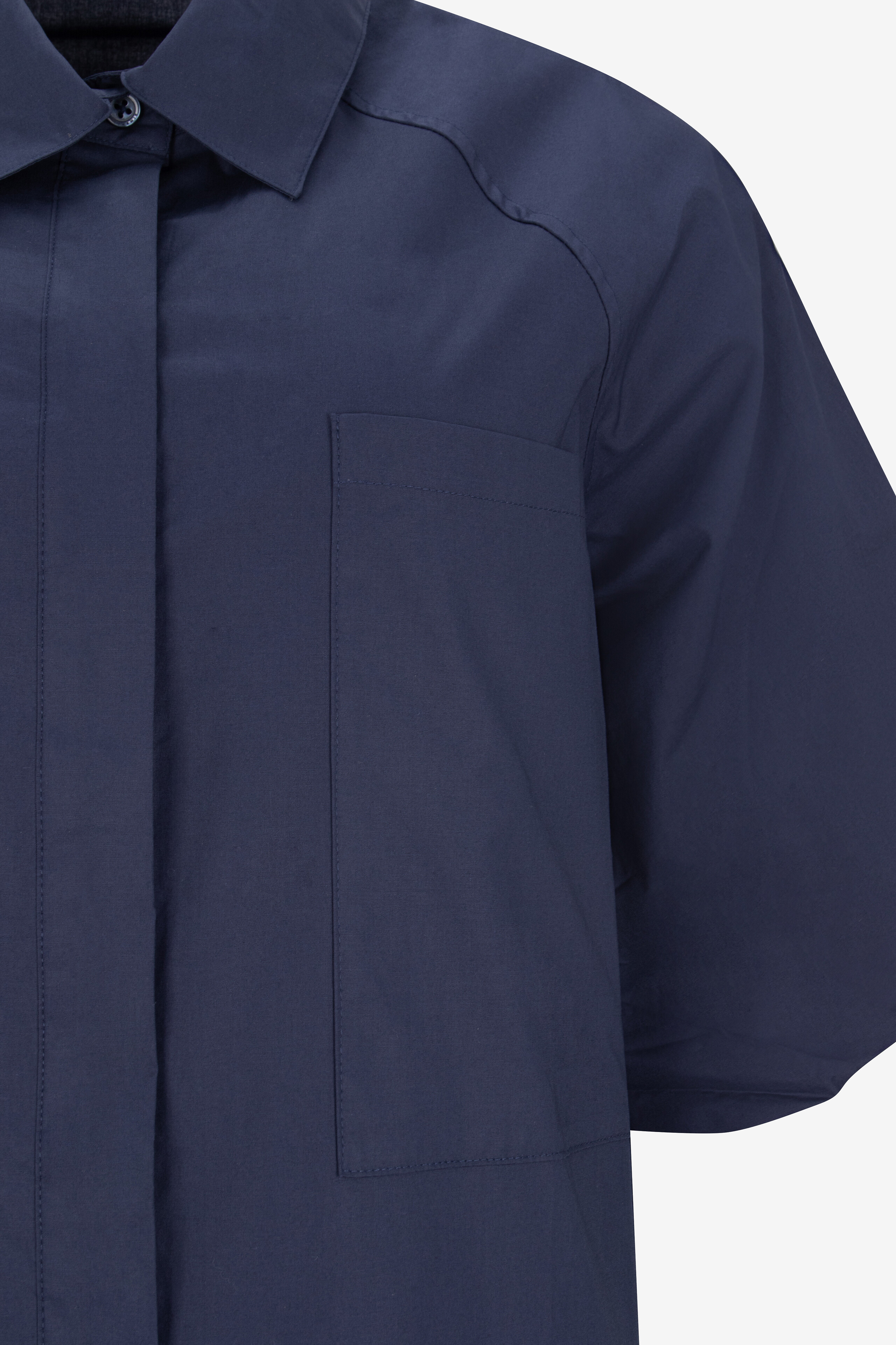 SIMKHAI Crissy poplin straight mini shirt dress Women DARK BLUE 3