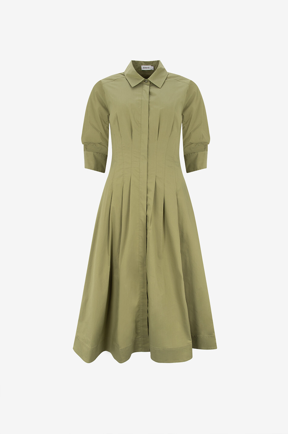 SIMKHAI Jazz cotton midi shirt dress Women GREEN 1