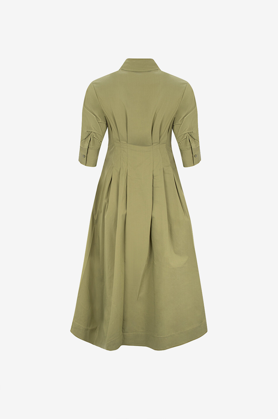 SIMKHAI Jazz cotton midi shirt dress Women GREEN 2