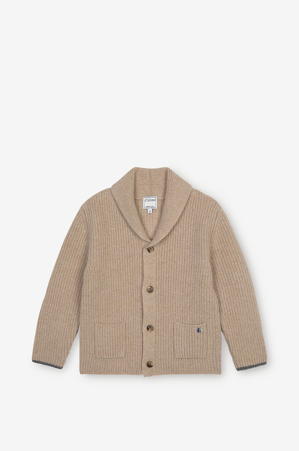 Cardigan garçon à col châle en laine et cachemire