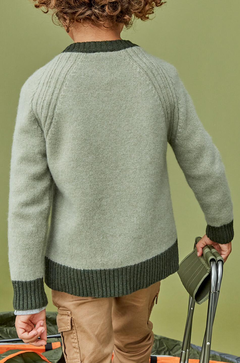 J&JOSH Pull à col rond en laine et cachemire garçon Garçon VERT CLAIR 5