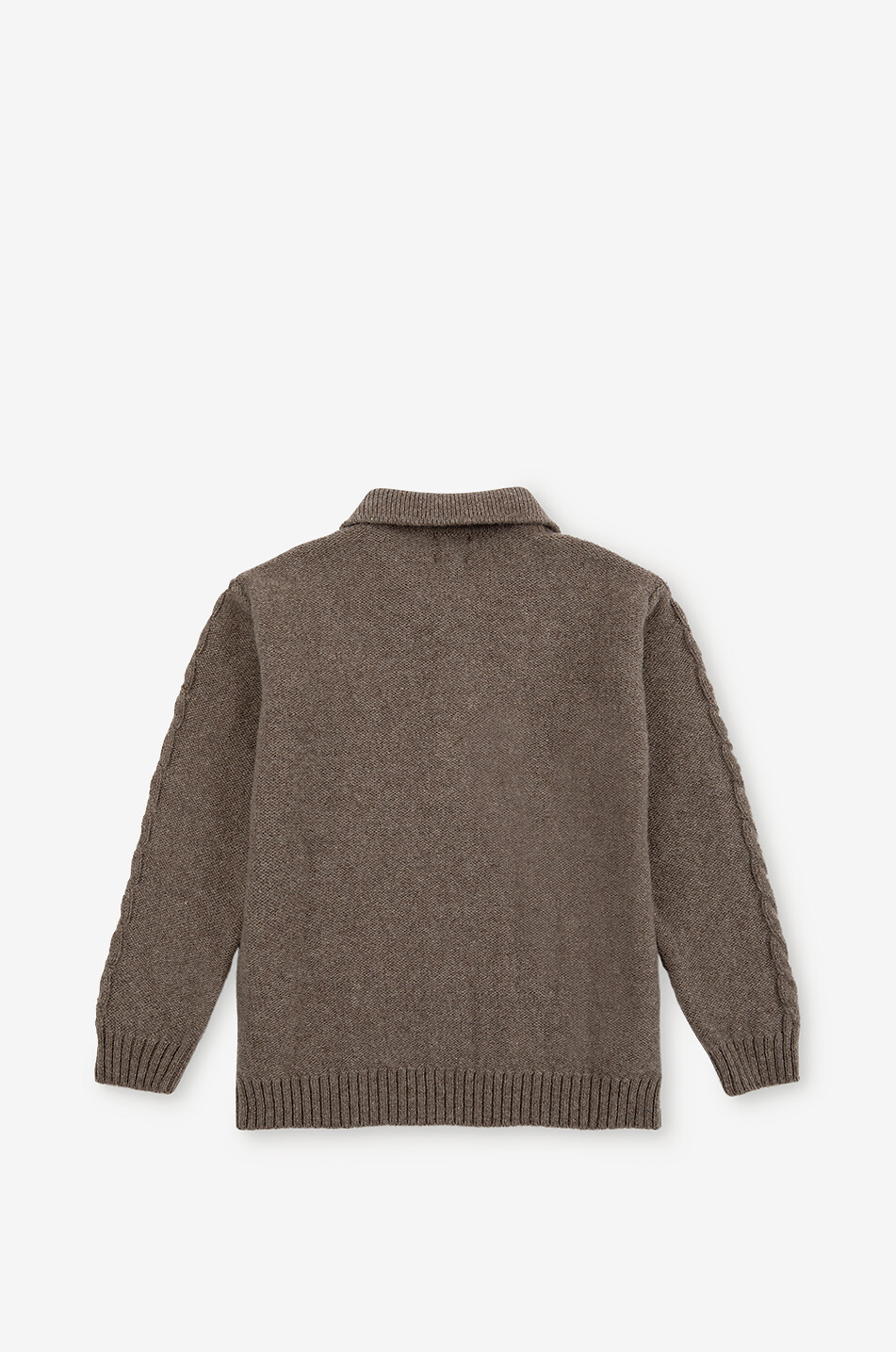 J&JOSH Pull polo torsadé en laine et cachemire garçon Garçon MARRON CLAIR 2