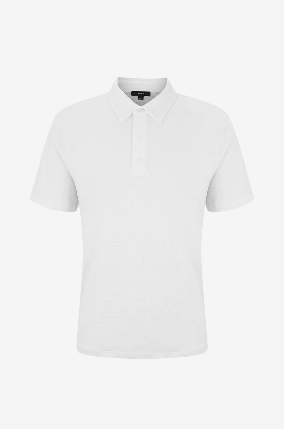 Linen short-sleeved polo shirt