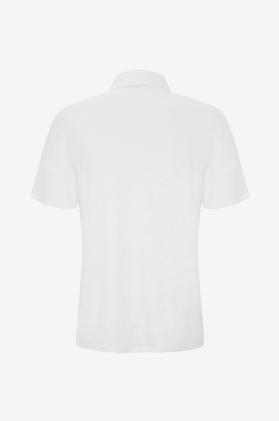 VINCE Linen short-sleeved polo shirt Men WHITE 2