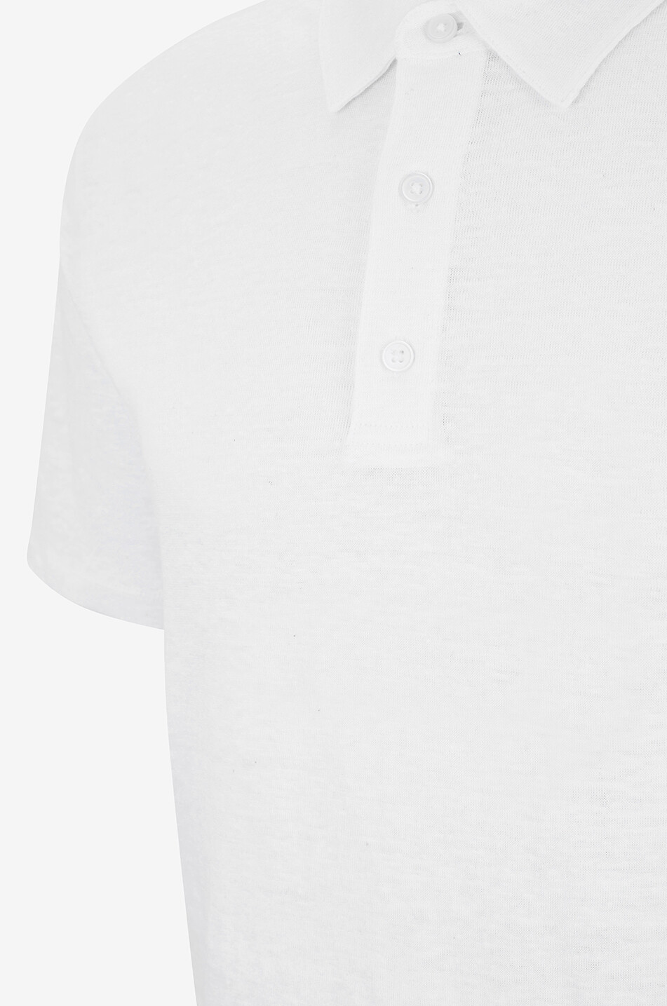 Linen short-sleeved polo shirt