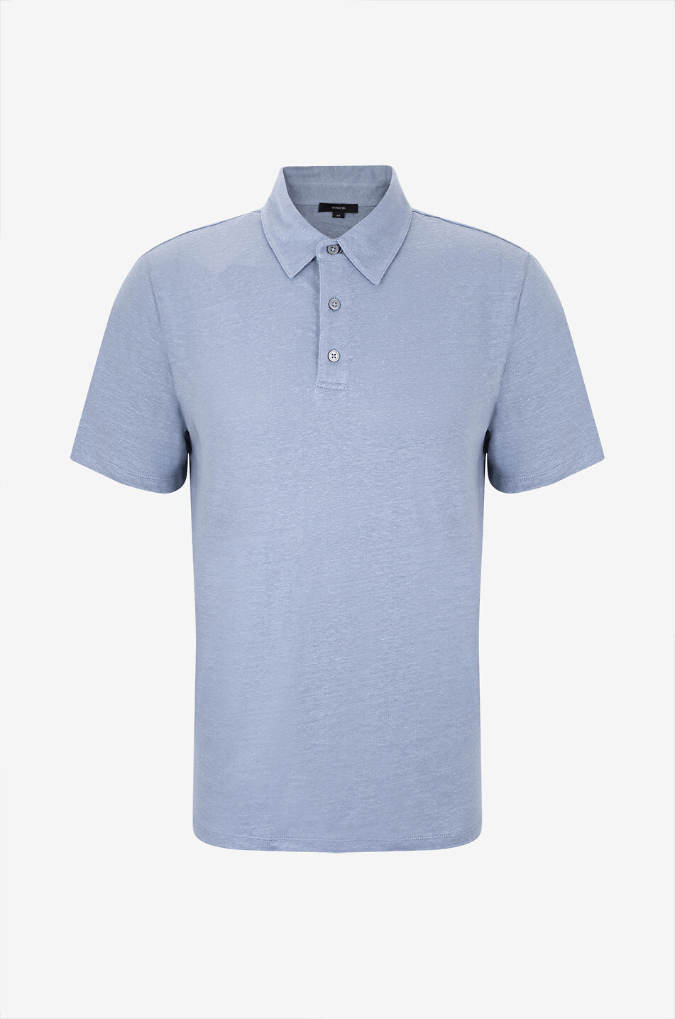Linen short-sleeved polo shirt