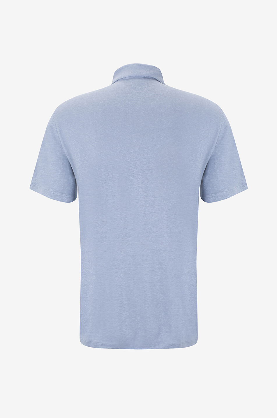 VINCE Linen short-sleeved polo shirt Men LIGHT BLUE 2