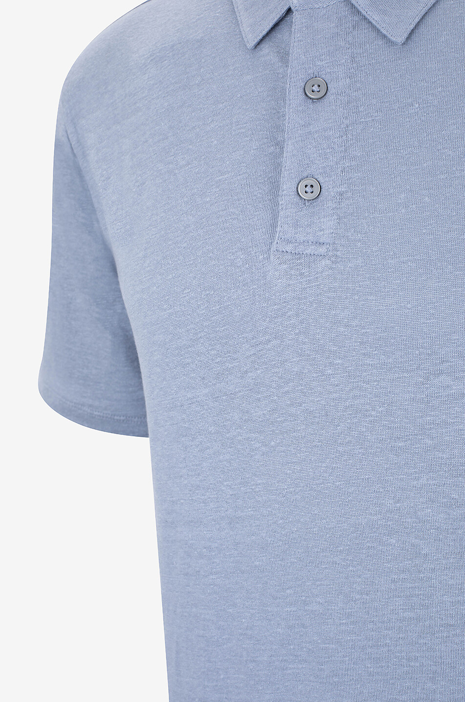 VINCE Linen short-sleeved polo shirt Men LIGHT BLUE 3