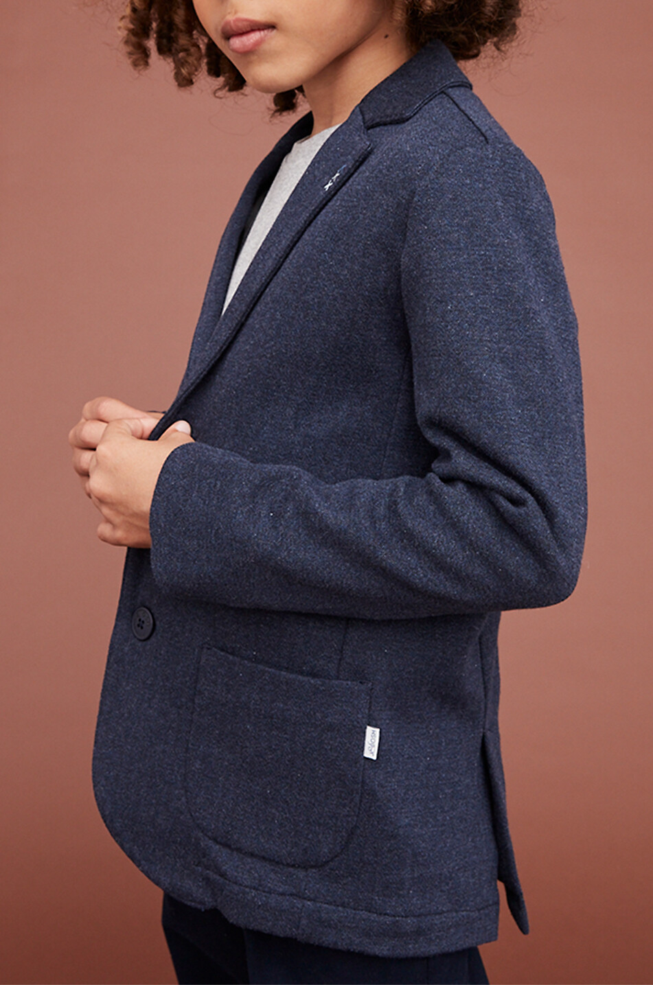 J&JOSH Blazer en maille à boutonnage simple garçon Garçon BLEU FONCE 6