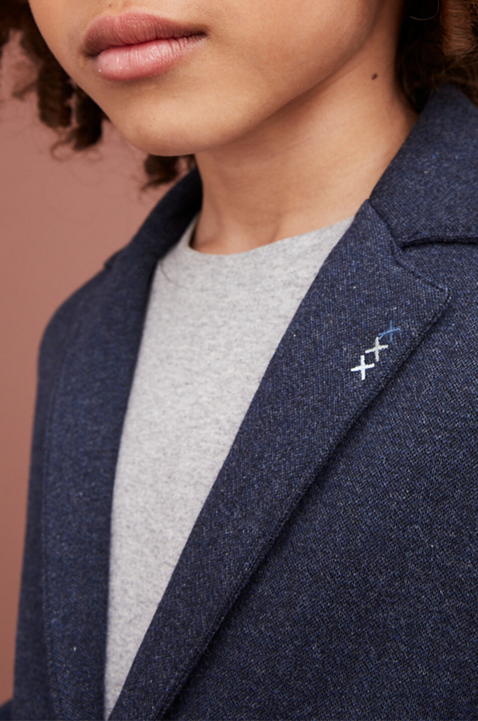 J&JOSH Blazer en maille à boutonnage simple garçon Garçon BLEU FONCE 7