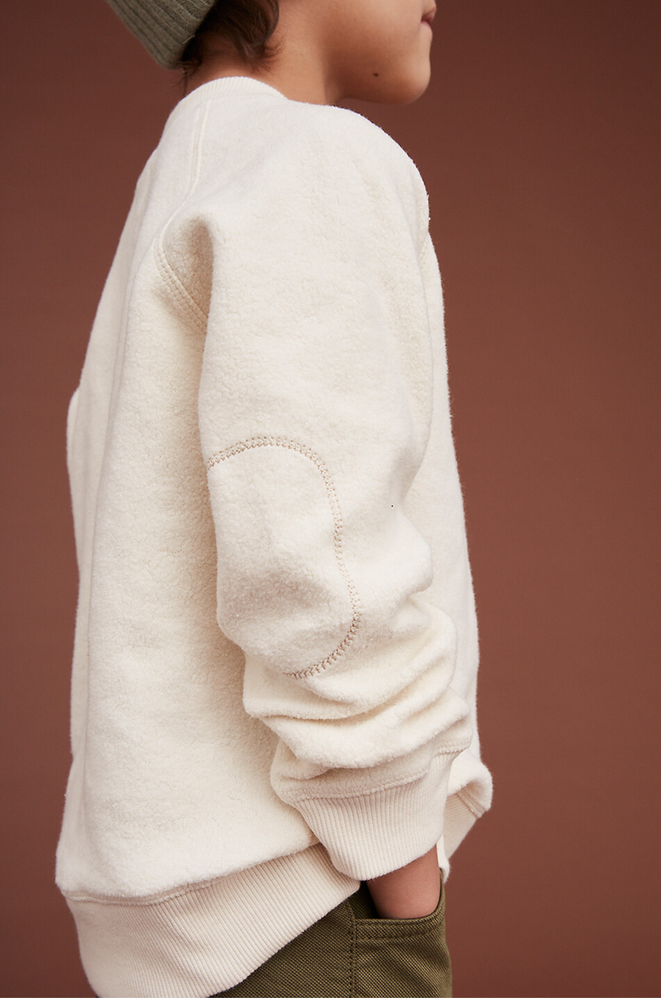 J&JOSH Sweat-shirt à col rond et poche poitrine garçon Garçon BLANC CASSE 3