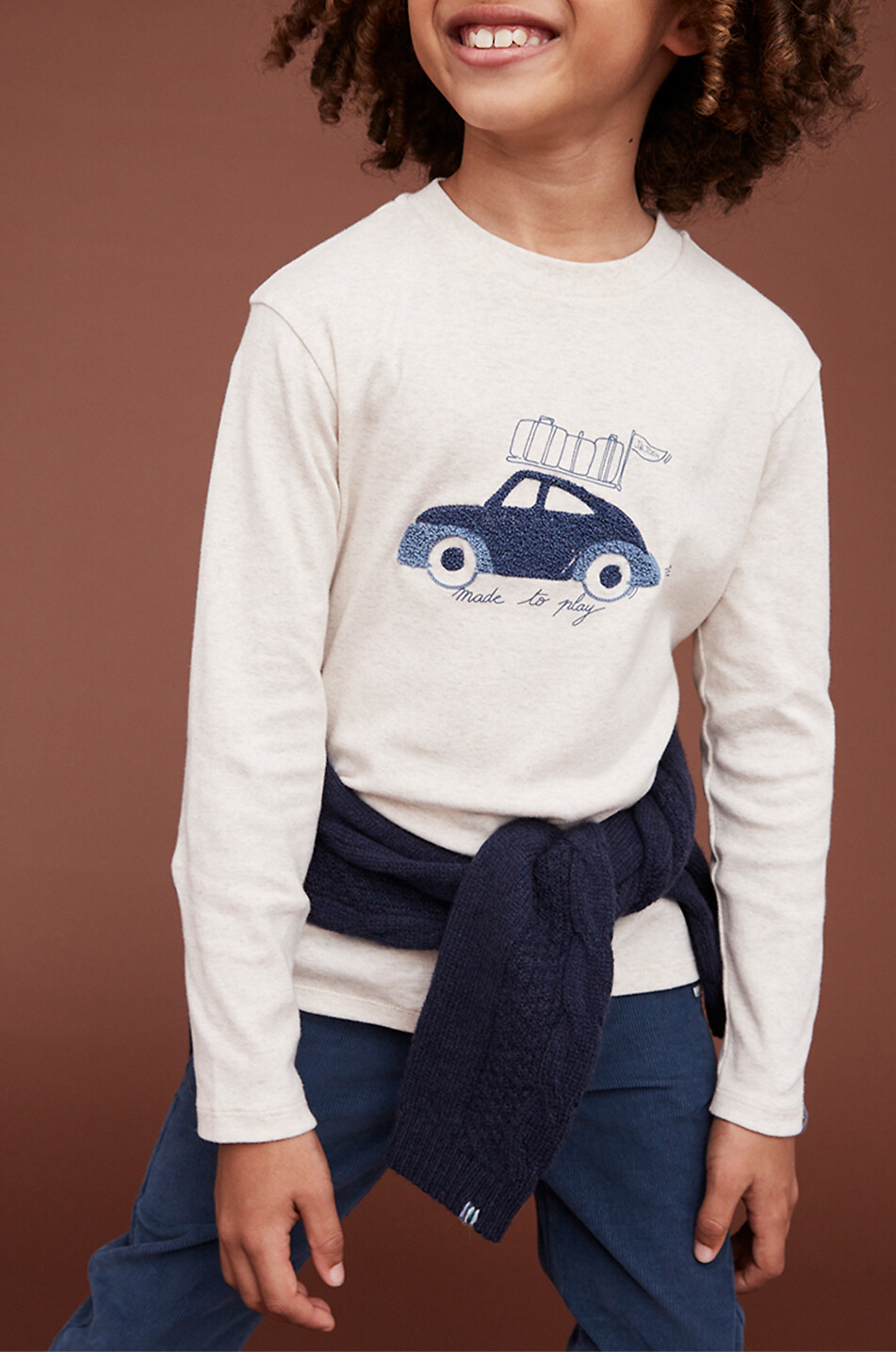 J&JOSH T-shirt à manches longues garçon Car Garçon Beige clair 3
