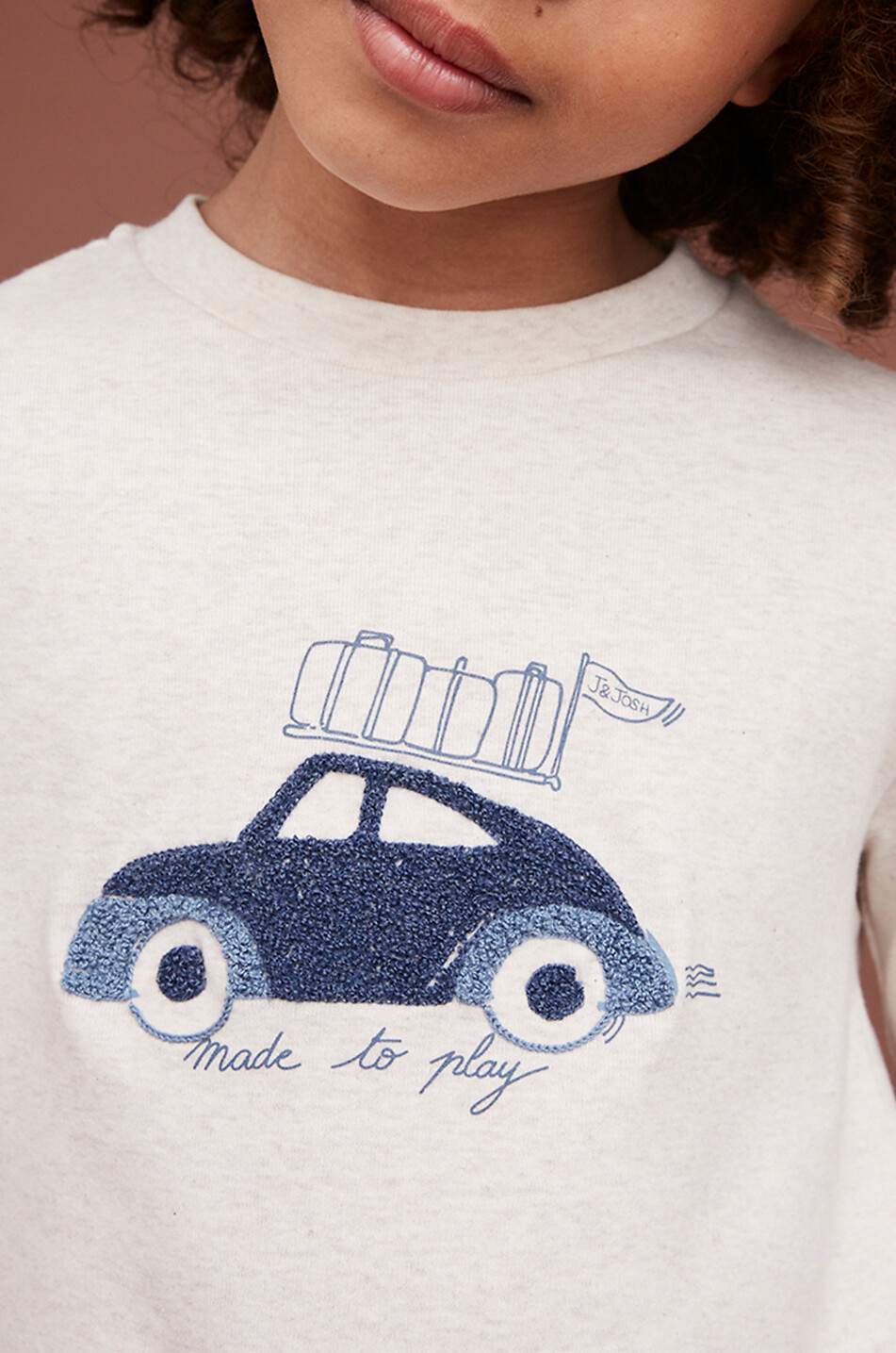 J&JOSH T-shirt à manches longues garçon Car Garçon Beige clair 4