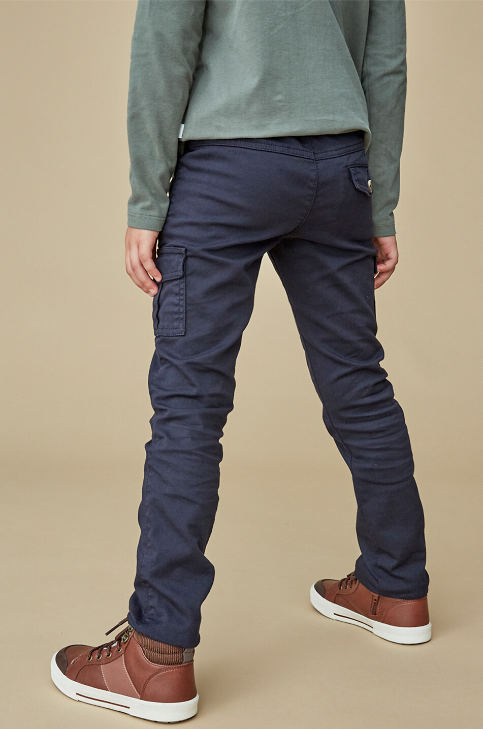 J&JOSH Jungen-Stretch-Canvas-Cargohose Junge DUNKELBLAU 4