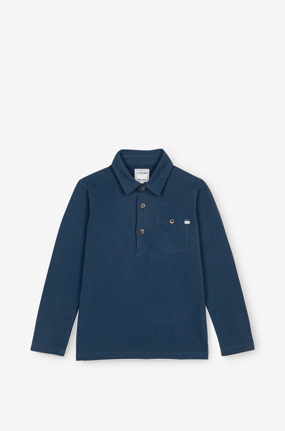 J&JOSH Polo à manches longues en coton stretch garçon The Light Garçon BLEU FONCE 1