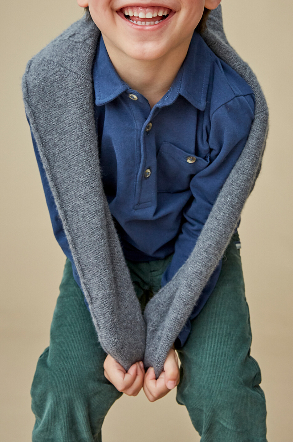 J&JOSH Polo à manches longues en coton stretch garçon The Light Garçon BLEU FONCE 4