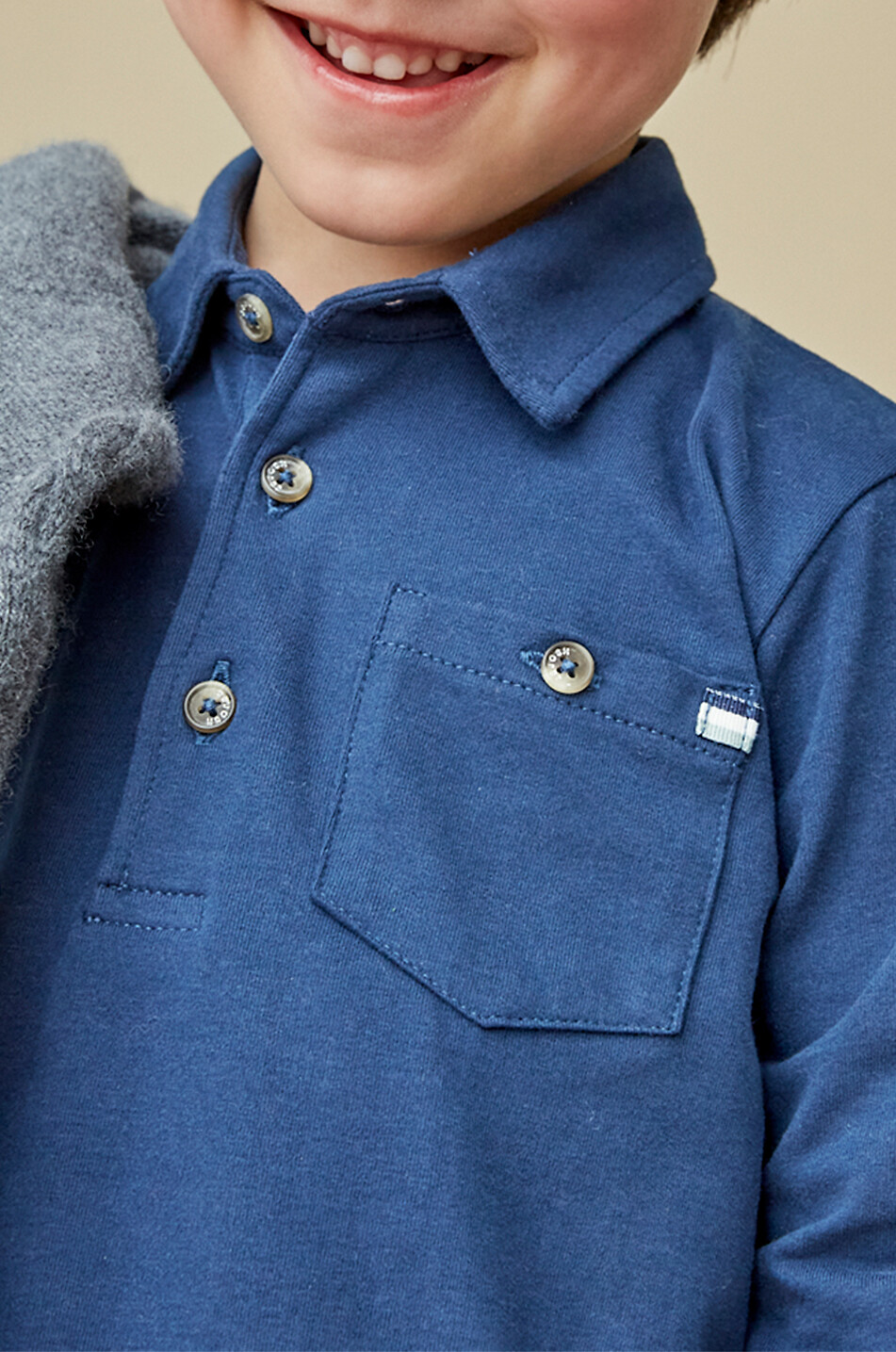 J&JOSH Polo à manches longues en coton stretch garçon The Light Garçon BLEU FONCE 5