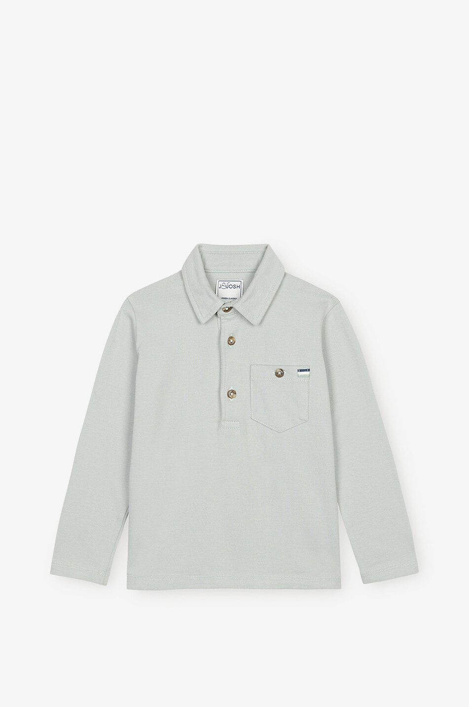 J&JOSH Polo à manches longues en coton stretch garçon The Light Garçon GRIS CLAIR 1