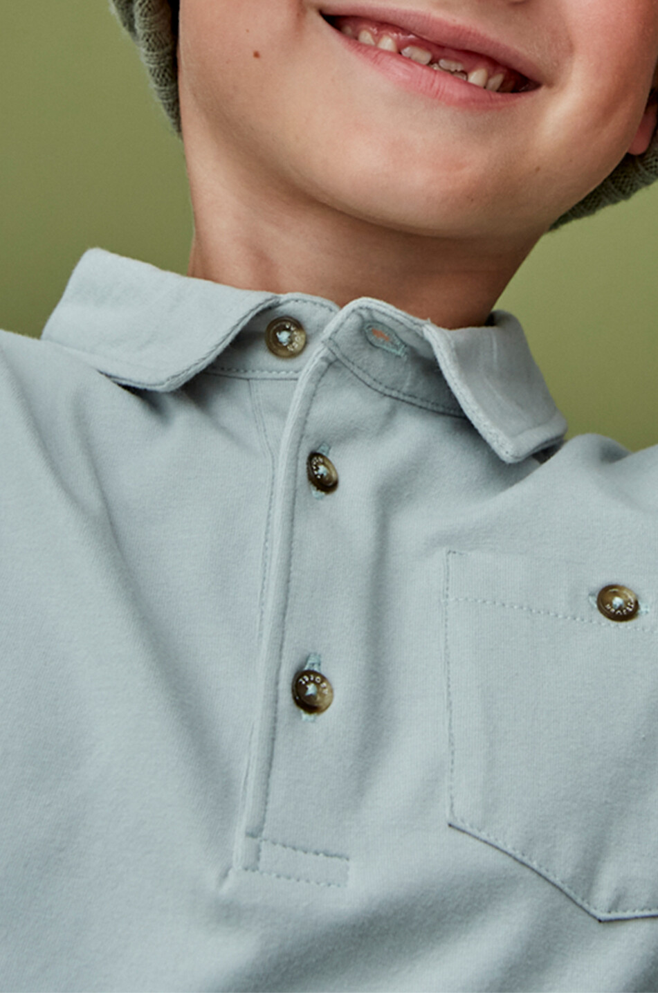 J&JOSH Polo à manches longues en coton stretch garçon The Light Garçon GRIS CLAIR 5