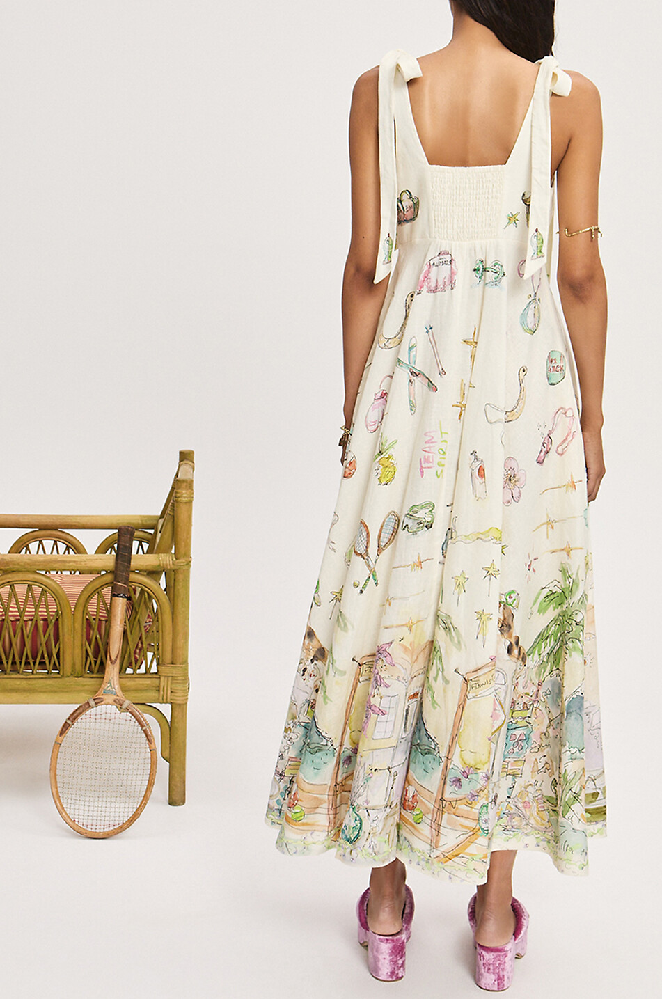 ALEMAIS Anouk linen long sundress Women EGGSHELL 3