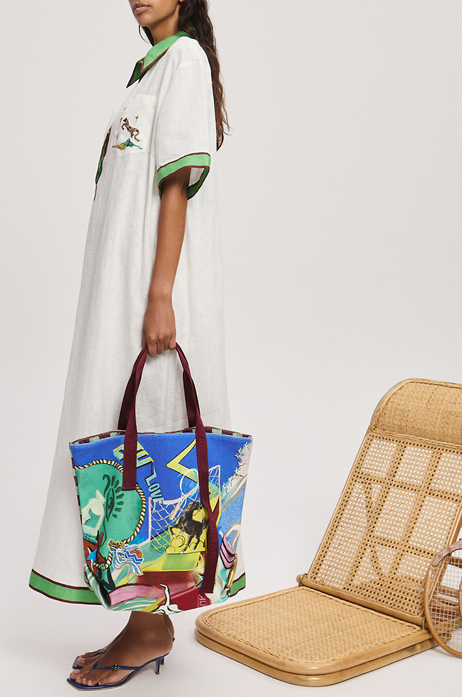 Play linen long tunic dress