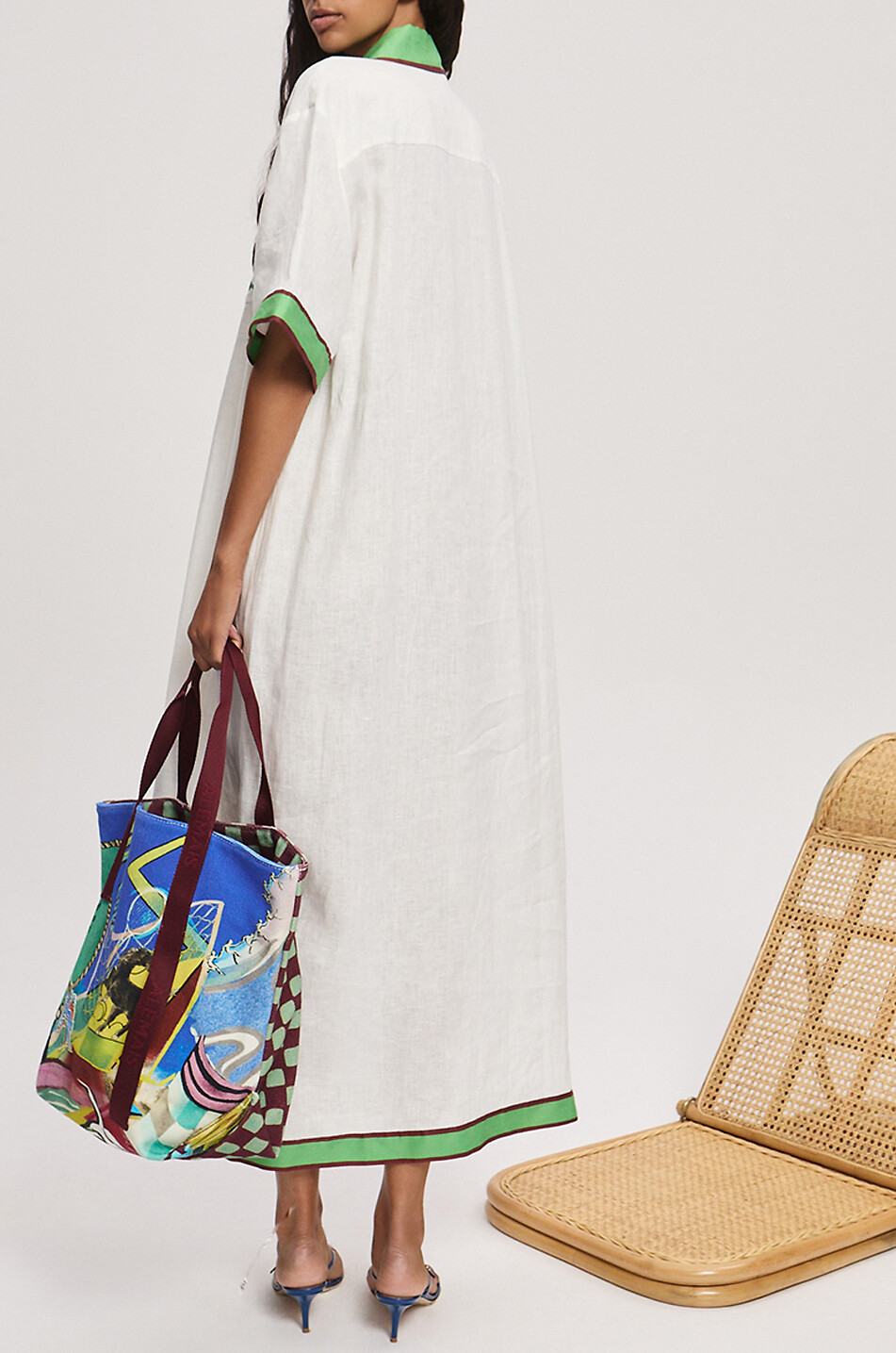 Play linen long tunic dress