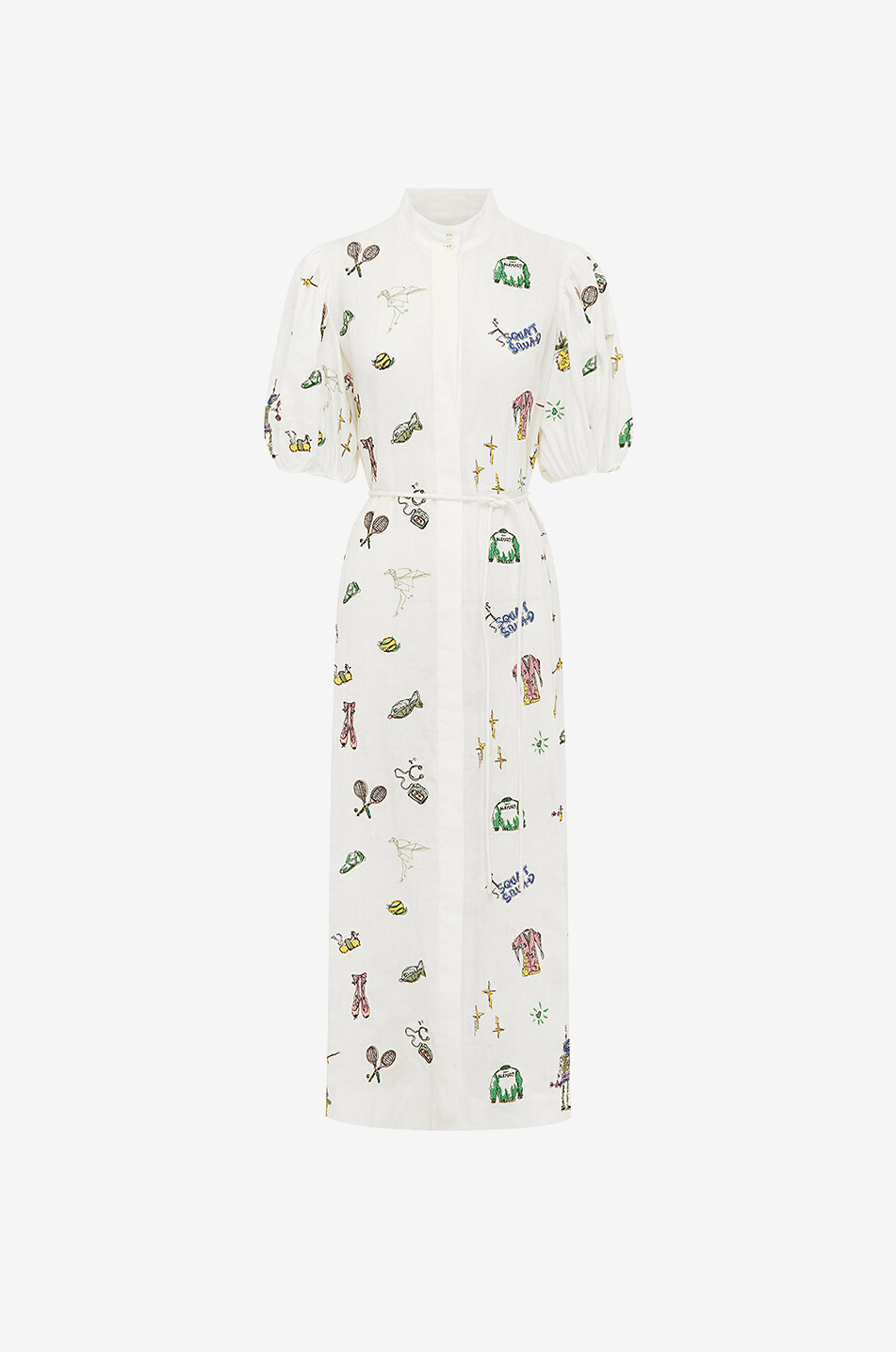 Play linen long shirt dress