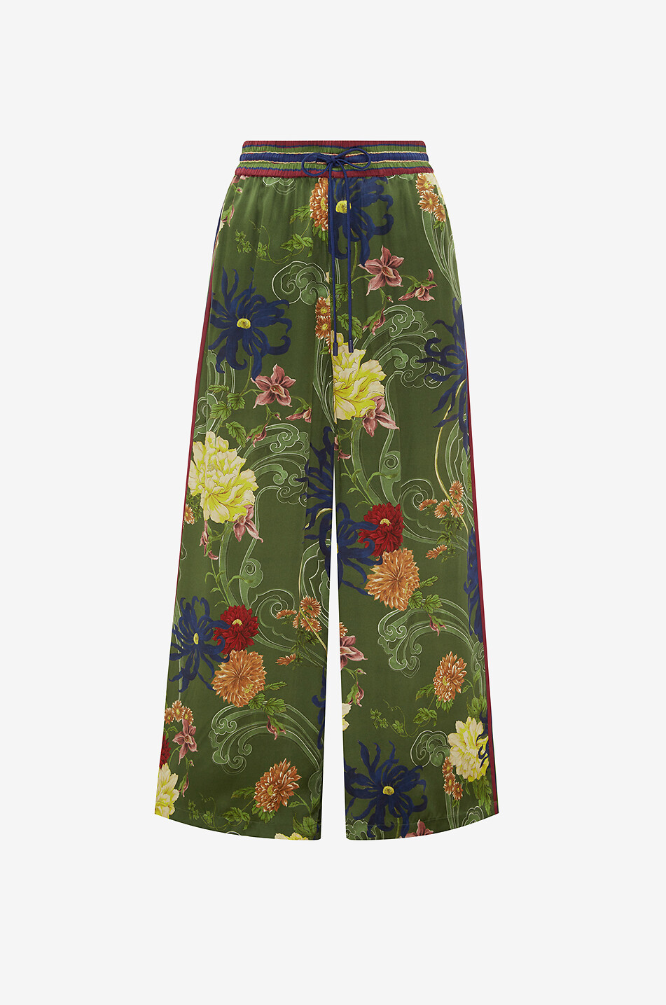 ALEMAIS Avery silk wide-leg trousers Women GREEN 1