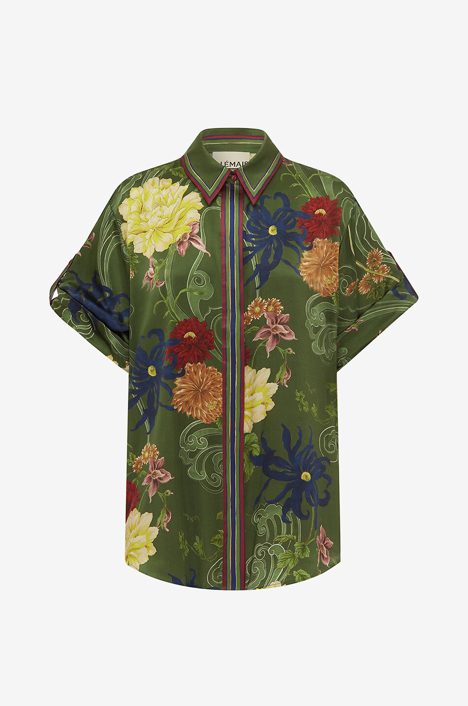 ALEMAIS Kurzärmeliges Hemd aus Seide Avery Damen GRÜN 1