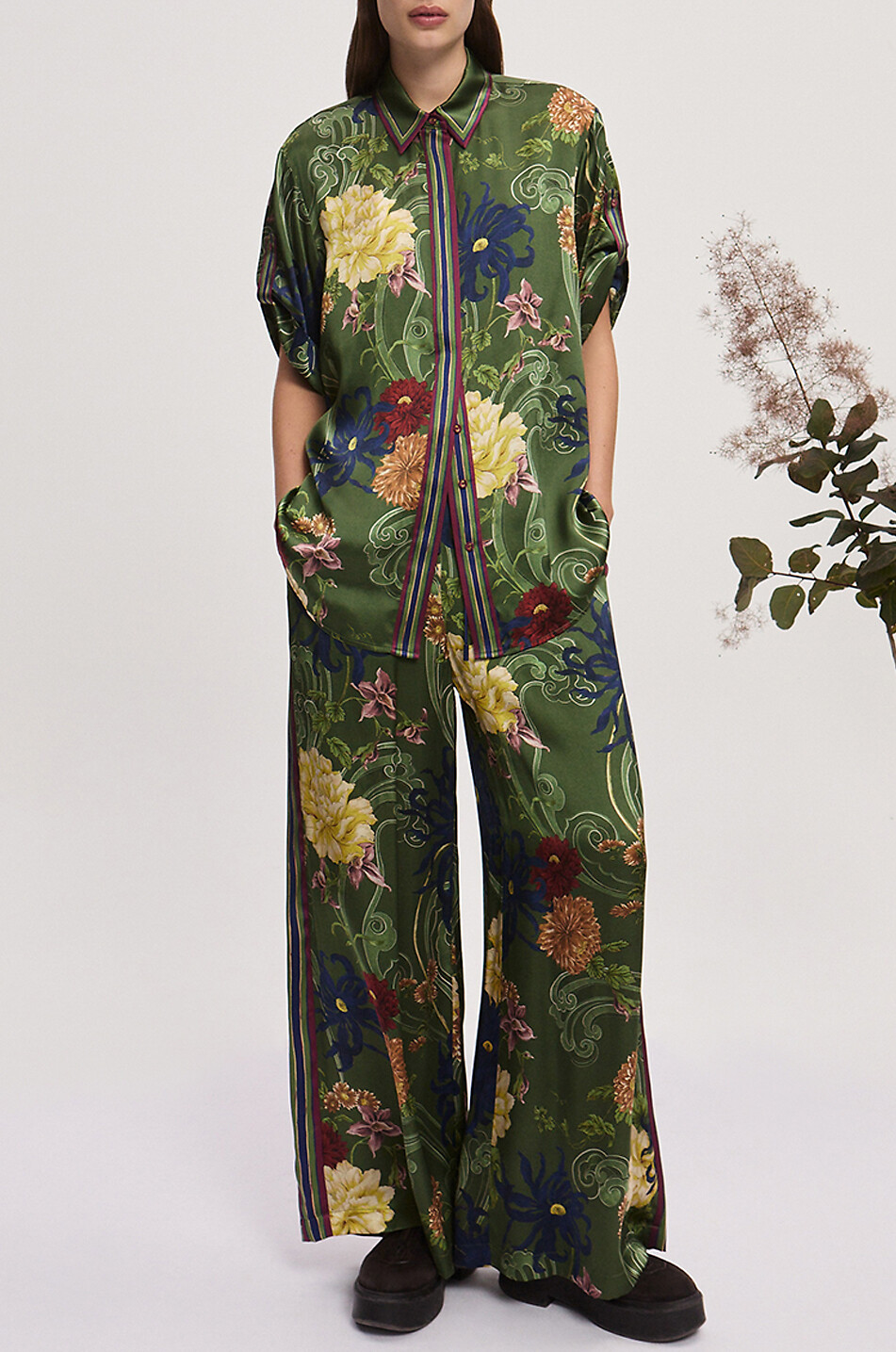 ALEMAIS Kurzärmeliges Hemd aus Seide Avery Damen GRÜN 2