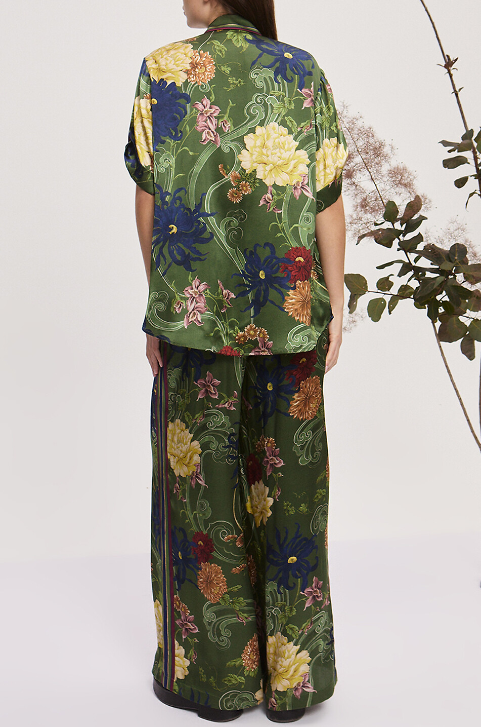 ALEMAIS Kurzärmeliges Hemd aus Seide Avery Damen GRÜN 3