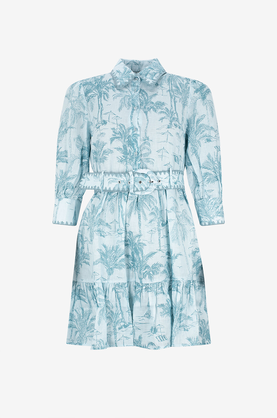 MC2 SAINT BARTH Daisi linen short shirt dress Women GREEN 1