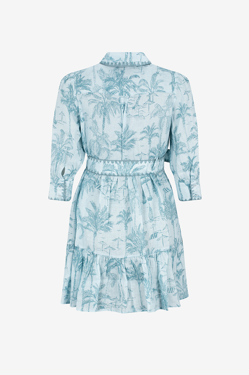 MC2 SAINT BARTH Daisi linen short shirt dress Women GREEN 2