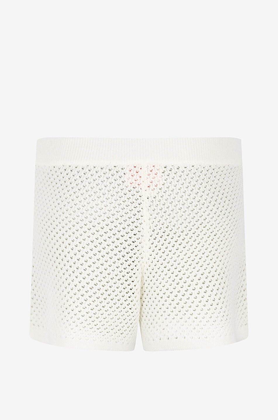 MC2 SAINT BARTH Yvette embroidered openwork knit shorts Women BEIGE 2