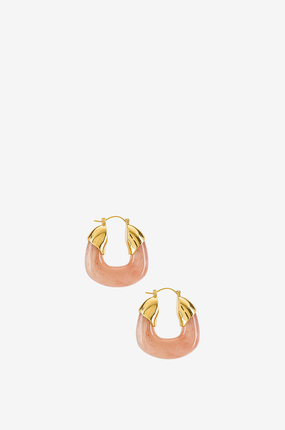LIZZIE FORTUNATO Marmorierte ovale Creolen Organic Pink Damen HELLROSA 2