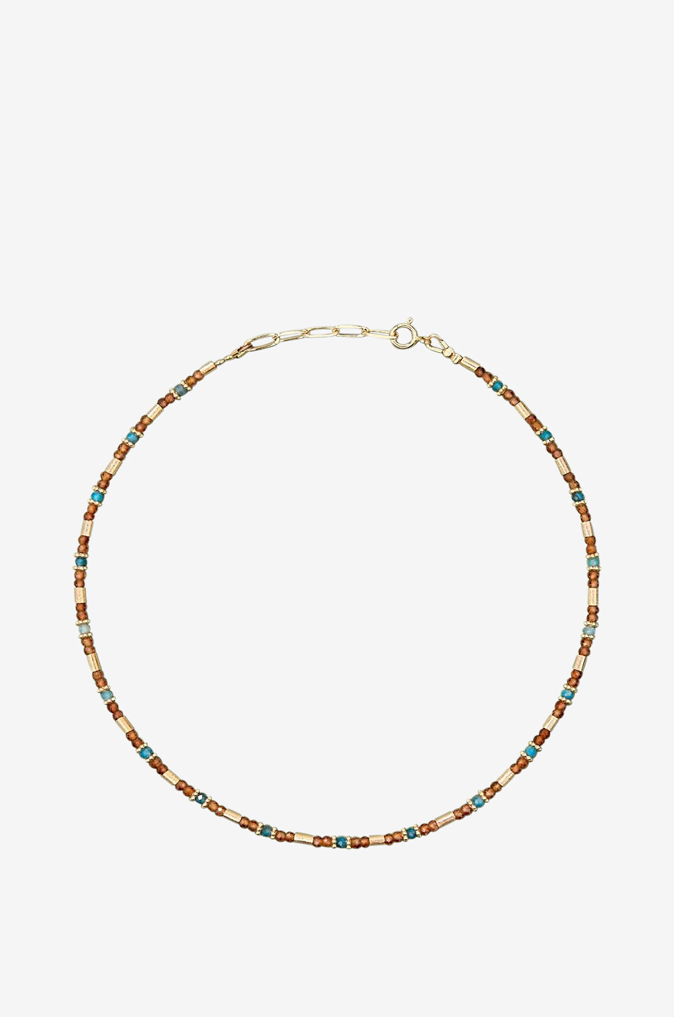TITYARAVY Choker-Halskette aus Apatit und Granat Sati Damen BUNT 1
