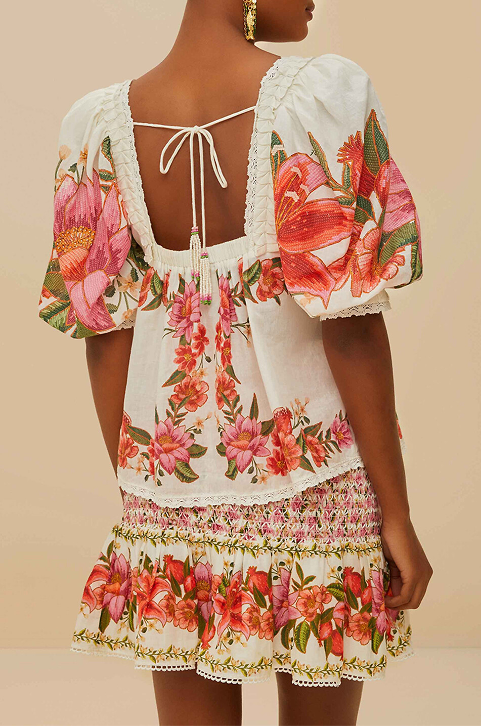 Blouse en coton à manches bouffantes Summer Fruit